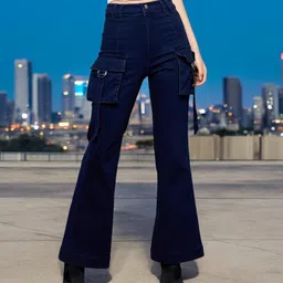 miss chase Women Boot-Leg Mid Rise Blue Jeans-picture-14