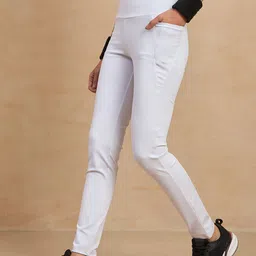 color capital Solid Women White Tights image 2