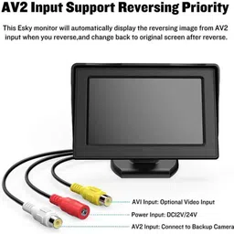 fabtec 4.3 Dashboard TFT LCD Screen Rear View Monitor with 8 LED Night Vision Car Reverse Camera Dashboard Camera System image 2
