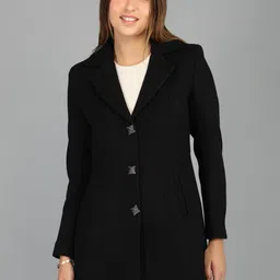 honnete 100 % Polyester Solid Coat For Women image 4