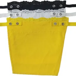 glorsio Women Black, White, Yellow Mock Camisole image 2