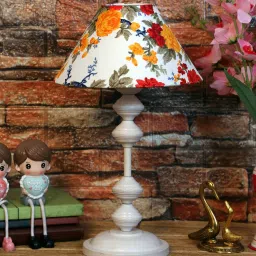 Multicolour Shade Table Lamp With Metal Base By Foziq image 2