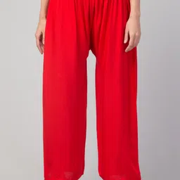 fambee Women Relaxed Red Viscose Rayon Trousers-picture-28