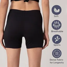 krispar Solid Women Black Cycling Shorts image 2