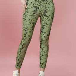 poojaran Printed Women Green Tights-picture-20