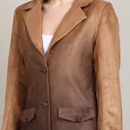 raziman suede Solid Coat For Women image 3