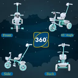 duggi muggi 1-5 Years Best Kids Tricycle with Parental Push Handle, with Cushioned Seat,Storage Basket and Safety Guardrail for Kids Tricycle image 5