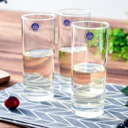 sueriv (Pack of 6) Clear Glass Plain Water Glasses Set of 6 Glass Set Water/Juice Glass image 3