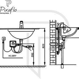 pixaflo Brass Automatic Touchless Sensor Faucet Tap (Chrome) Sense-One Pillar Tap Faucet image 4