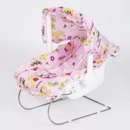maanit Multipurpose (10 in 1) Pink Baby Carry Cot With Mosquito Net and Sun Shade Rocker and Bouncer-picture-10