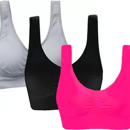 swatik Pack of 3 Women Sports Non Padded Bra-picture-19