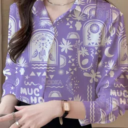 elvora Women Regular Fit Printed Spread Collar Casual Shirt-picture-26