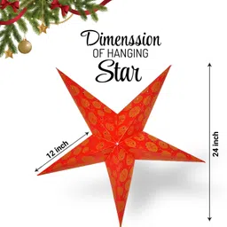 me&you Paper Star Hanging Lamp Shade for Home, Festive & Party Use Hanging Star Pack of 1 image 5