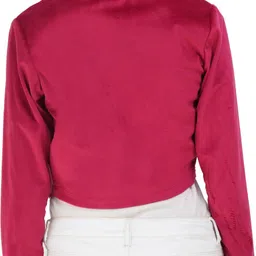 aol Women Solid Single Breasted Party Blazer image 2