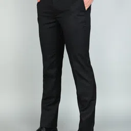 raymond Men Slim Fit Black Polyester Trousers image 3