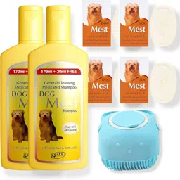 dog mest Pet Coat Cleanser Shampoo 400 ml 4 Soap with Soft Bath Brush 400 ml Pet Coat Cleanser image 1