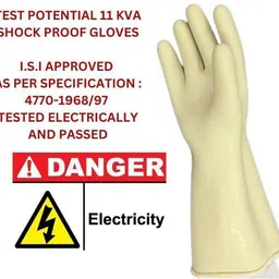 stylera 1 PAIR vidyut 11 KV Electrical Insulated Rubber Seamless Hand Gloves (355 mm) Latex, Rubber Safety Gloves image 4