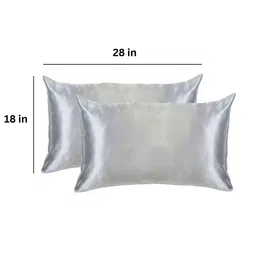 coolbeds Silver Solid 400 TC Satin Set of 2 Pillow Covers image 4