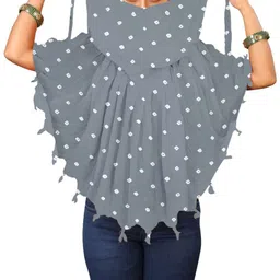Printed Rayon Women Grey Scarf-image-0