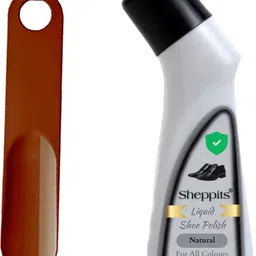 Sheppits Premium Liquid Shoes Polish (Natural) & Shoe Horn (Maroon) Shoe Care Kit-picture-19