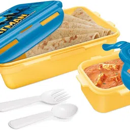 milton Mini Fun Treat Super Plastic Tiffin Box for Kids, Dark Yellow 2 Containers Lunch Box-picture-21