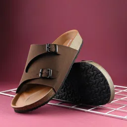 Men Stylish Dual Strap Buckle Design Casual Sandal-image-42