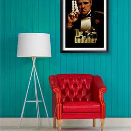 one click creations Superhit Hollywood Movie The Godfather Poster With Frame For Home Decor Fine Art Print image 2