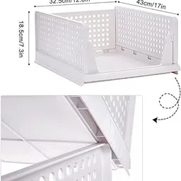 finner Multipurpose Foldable Storage Basket Wardrobe Organizers for Clothes (Pack of 6) PVC Collapsible Wardrobe image 3
