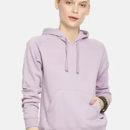 roadster Women Full Sleeve Solid Hooded Sweatshirt image 1