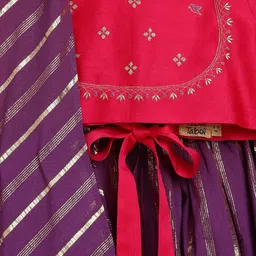 Tiber Taber Girls Embroidered Ready to Wear Lehenga & Blouse With Dupatta image 4