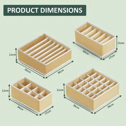 Kuber Industries Beige Set of 6 Reusable Drawer Organiser Organisers image 4