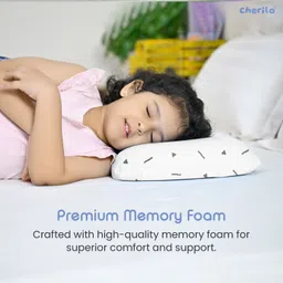 cherilo Contour Shaped Memory Foam Soft Bed Baby Pillow for Kids for Extra Neck Support Memory Foam Geometric Baby Pillow Pack of 1 image 2