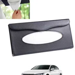 msnp Universal Leatherite Rectangle Black Tissue Box For Car/office/Home-203 Vehicle Tissue Dispenser-picture-17