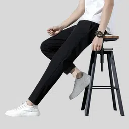 venvor Pack of 2 Men Self Design Black, Grey Track Pants image 5