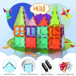 yotym Magnet Toys Magnetic Tiles | 26 PCS Magnetic Building Blocks Set image 2