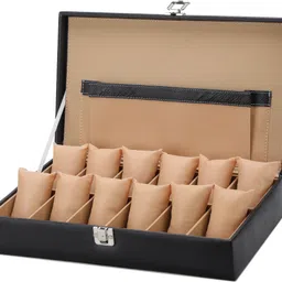shoplx Special Men's and Women's Watch Box Holder Organizer Case in Black color Watch Box image 2
