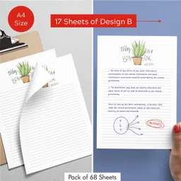 zaslan Stationery Writing Paper Ruled A4 100 gsm Project Paper image 3