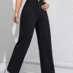 truefit Women Straight Fit High Rise Black Jeans-picture-11