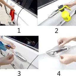 tasaze Car Door Scratch Protection Sticker Finger Guard (PU) Transparent for Nexon Car Grab handle image 3