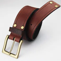 wrogn Men Casual Tan Genuine Leather Belt image 2