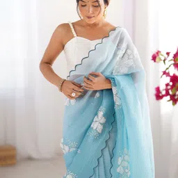 divastri Embroidered Bollywood Tissue Saree image 4