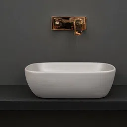 clayramic Designer Ceramic Washbasin (Dn-Grey-Lite-Matt) With Waste Coupling & Pipe Set 14x10x5 (M-Grey-Lite-Matt) Table Top Basin-picture-21