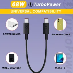 Safa USB Type C Cable 3 A 1 m 68W Turbo Power Type-C To Type-C Data Cable image 5