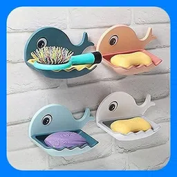 vrdh Fish Shape Cute Adhesive Waterproof Wall Mounted Soap Dish(PACK OF 4) 1.382-picture-18