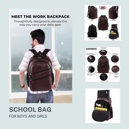 airwin Medium 29 L Backpack Airmate Black Waterproof School Bag image 4