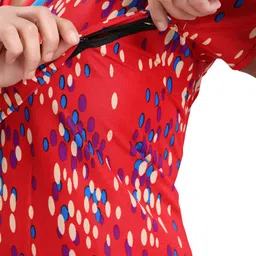 Be You Polka Dots Printed Satin Maxi Feeding & Maternity Nightdress image 5