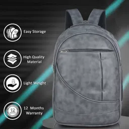 romofy Large 32 L Laptop Backpack Classic Synthetic Leather Office College Business Shoulder Backpack For Unisex image 2