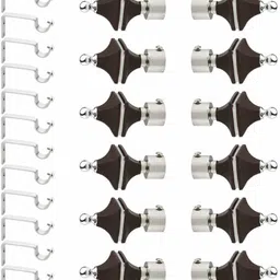 gloxy Silver, Black Rod Rail Bracket, Curtain Knobs, Curtain Hooks, Curtain Rods Metal-picture-18