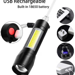 24energy unic EN-5104 Pocket Zoom Torch Metal Body, Portable & Durable Flashlight 25W LED Q4 Torch image 3