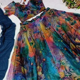 purimaa Floral Print Semi Stitched Lehenga Choli image 2